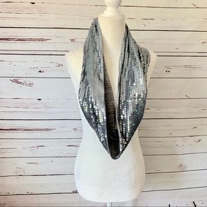 29 Palms Silver Sequin Wide Circle Scarf